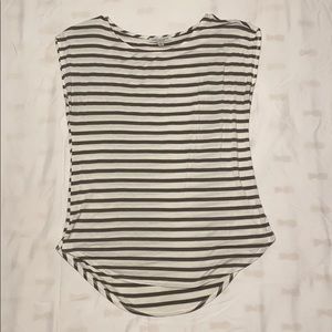 Gray and white stripe top
